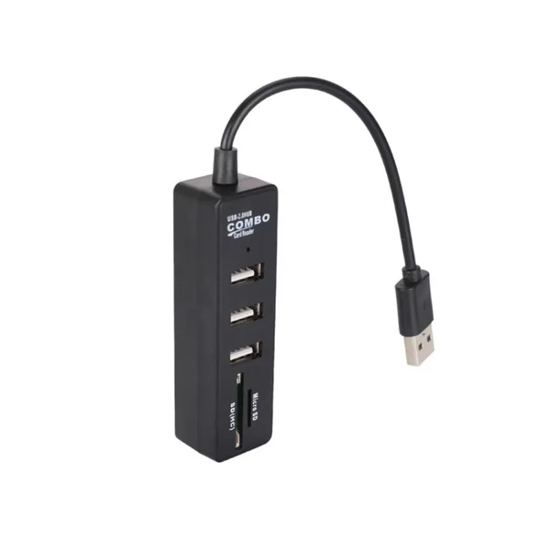 Black 3 Ports 2.0 Usb-хаб 3,0 мульти usb-хаб USB Высокоскоростной разветвитель 3/6 Порты жил устройство для чтения карт SD TF все в одном для ПК Компьютерные аксессуары - Цвет: Black 3 Ports 2.0