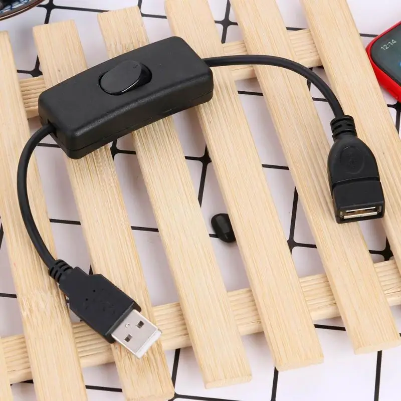 ALLOYSEED USB-A кабель питания для мужчин и женщин с переключателем включения/выключения USB 2,0 Соединительный кабель для USB вентиляторов светильник ing светильник лампа