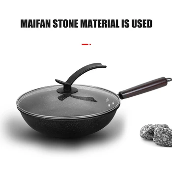 

Frying Pan with Lid Non-Stick Granite Small Frying Pan Wok Multifunctional Easy to Clean for Kitchen Drop Shipping