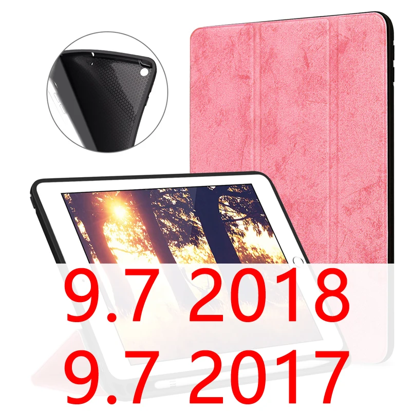 Чехол для iPad Pro 11 с держателем-карандашом для iPad 9,7 чехол мягкий силиконовый задний умный чехол для iPad 9,7 Funda Coque - Цвет: Pink 9.7
