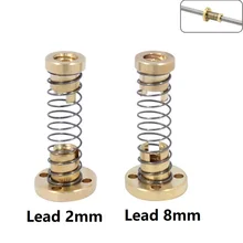 MEGA T8 – vis à ressort Anti jeu, 3 jeux/2 jeux, écrou d'élimination de l'écart, pièces d'imprimante 3D pour diamètre 8mm, pas 2mm, vis à plomb