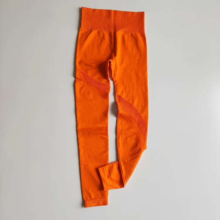 orange pants Бесшовный комплект для йоги, женская одежда для спортзала, спортивная одежда, Леггинсы для йоги, мягкий спортивный бюстгальтер на одно плечо, 2 шт., одежда для тренировок - Цвет: orange pants