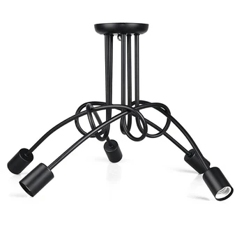 

Hot Vintage Industrial Loft Chandelier Ceiling Lamp With 5 Lights (Black)