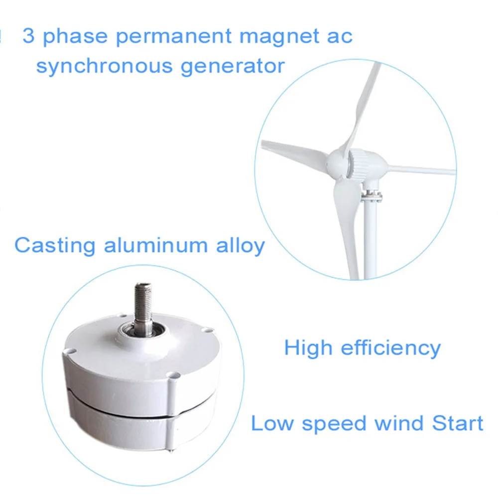 Low Speed Gearless Permanent Magnet Generator For Wind Turbines And Water Turbines 100W 200W 12V 24V