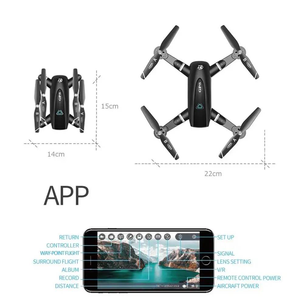 S167 GPS Drone With Camera 5G RC Quadcopter Drone 4K WIFI FPV Foldable Off-Point Flying Gesture Photos Video Helicopter Toy