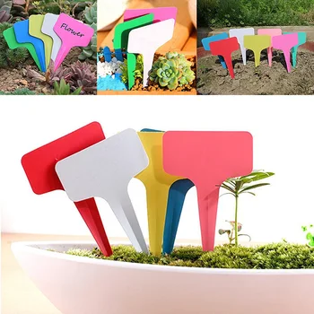 

50PCS Colorful Plant Markers Garden Bonsai Succulent Seedings Tags Sign PVC Gardening Labels Stake On Soil Paint Sticks Home