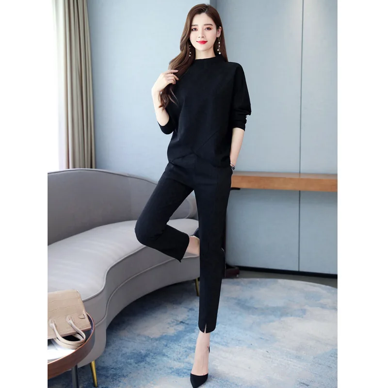 

Autumn Solid Color Two-Piece Set Comfortable Natural Soft Skin Slim Fit Slimming Fashion Simple Elegant Elegant
