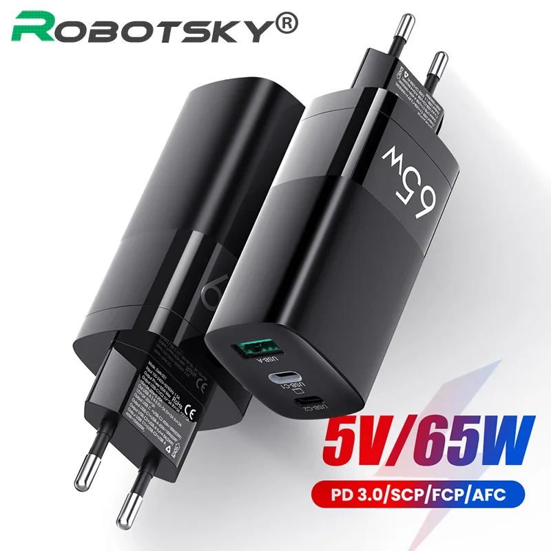 65W Ган зарядное устройство PD Кабель с разъемом USB типа C для быстрой зарядки Quick Charge