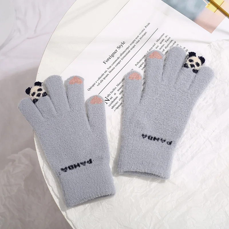 Baby Accessories discount Wecute Child Gloves Aldult Kawai Cold Protection New Winter Plush Gloves Stretch Knit Touch Screen Thicken Fleece Riding Gloves Baby Accessories best of sale Baby Accessories