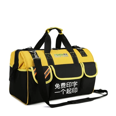 Wheels Portable Tool Bag Multifunction Thicken Waterproof Canvas Storage Garage Travel Tools Organizer Toolbox Multifunctional YELLOW Handbag