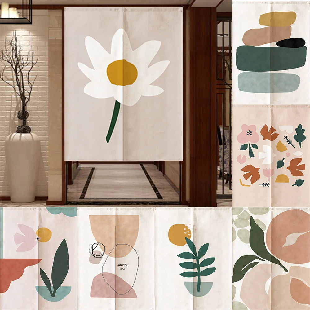 Японская дверная занавеска без рисунка минималистские художественные