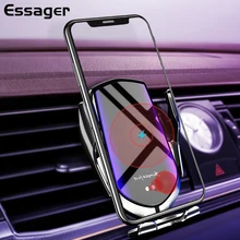 Essager 10 Вт Qi автомобильное беспроводное зарядное устройство для iPhone 11 Samsung S20 Xiaomi Mi Индукционная быстрая Беспроводная зарядка с автомобильным держателем для телефона
