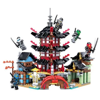 

737pcs Ninja Temple Of Airjitzu Lepining Ninjagoes Version Building Blocks Toy Kit DIY Educational Children Birthday GIfts