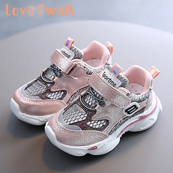 

Summer Baby Toddler Shoes 2020 Fashion Reflective Mesh Sneaker For Girls Soft Insole Breathable Mesh Casual Baby Sneakers