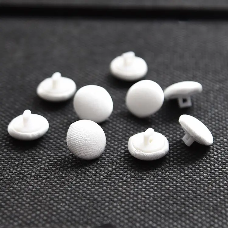 High-end satin cloth bag button wedding dress back button coat windbreaker button handmade diy accessories white 4