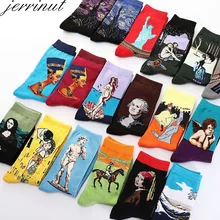 Jerrinut, женские носки носки хлопок носки с принтом носки смешные милые носки художественные носки носки короткие носки ван гог модные носки носки женские хлопок носки женские с принтомноски с надписяминоски с авокадо