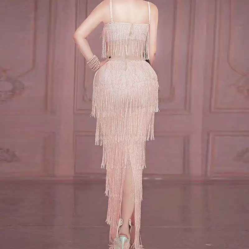 Fringe and feather dress Outlet