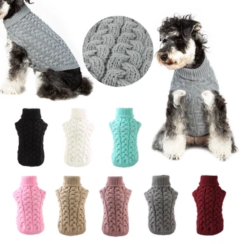 

Dog Cat Warm Sweater Clothing Winter Turtleneck Knitted Pet Cat Puppy Clothes Costume For Small Dogs Cats Chihuahua Outfit Vest