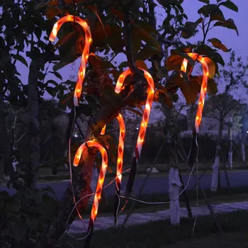 

5pcs USB Energy Xmas Cane Lights Merry Christmas Pathway Walkway Light For Home Street Lamp Christmas Decoration