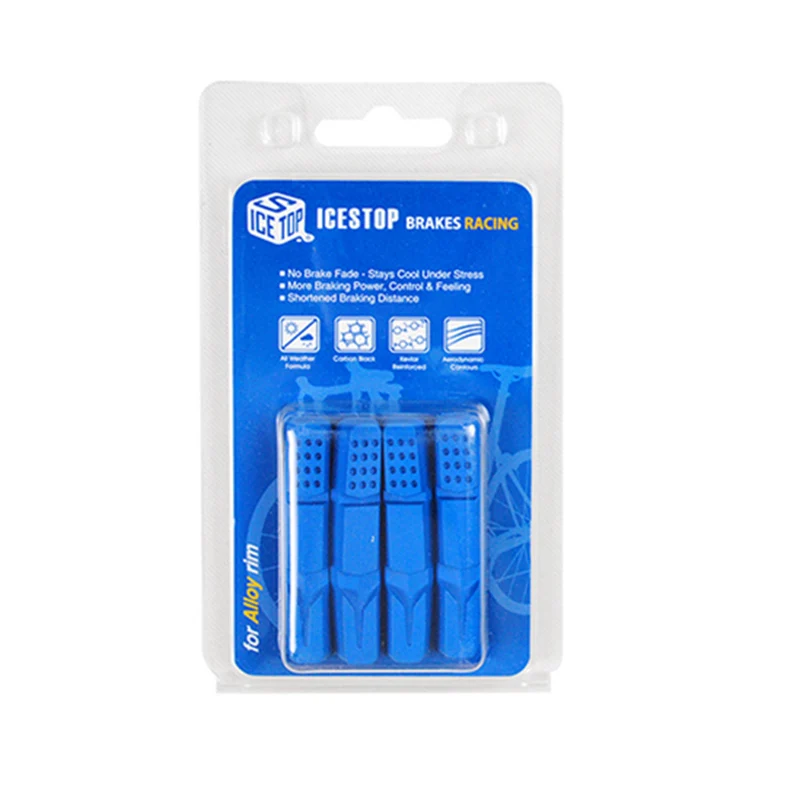2pair blue 2 пары, ICESTOP, тормозные колодки для шоссейного велосипеда, 55 мм, Minivelo, гоночный велосипед высокого уровня, для соревнований, замена V тормозных колодок для легкосплавных дисков - Цвет: 2pair blue
