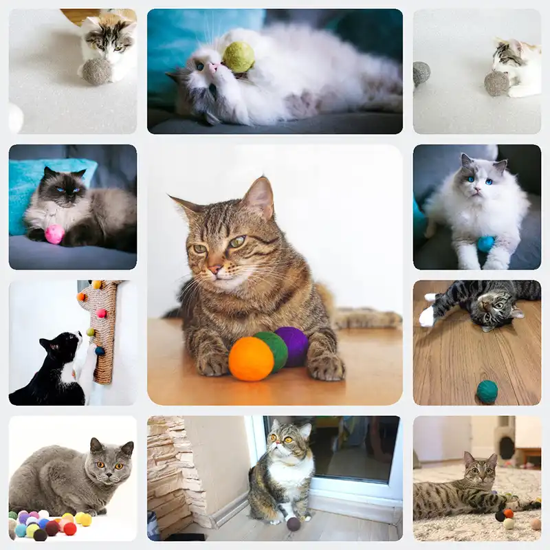 felt cat balls