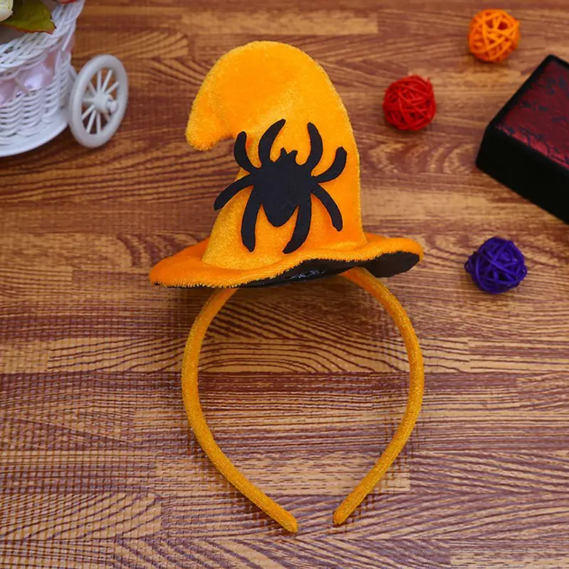 Новый Хэллоуин Тыква повязка на голову в виде паука шляпа ведьмы на Хэллоуин платье элегантный праздничный костюм Кепка для детей вечерние