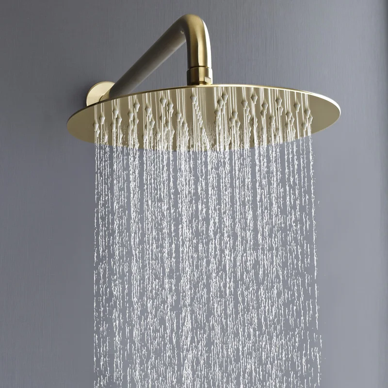 Матовый Золотой 10 дюймов верхний дождевой Душ настенное крепление верхний душевой кран насадка дождевой латунный душевой набор для ванной комнаты