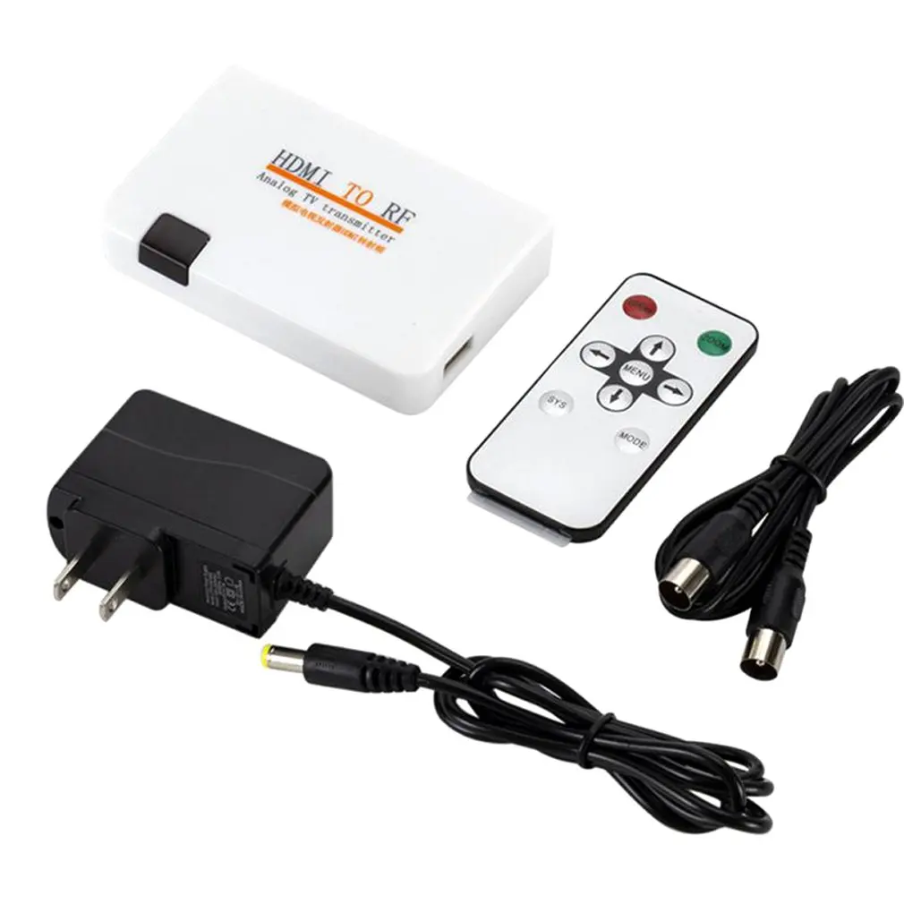 HDMI к РЧ коаксиальный преобразователь AV адаптер коробка ж/пульт дистанционного управления аналоговый сигнал ТВ передатчик коробка с питанием