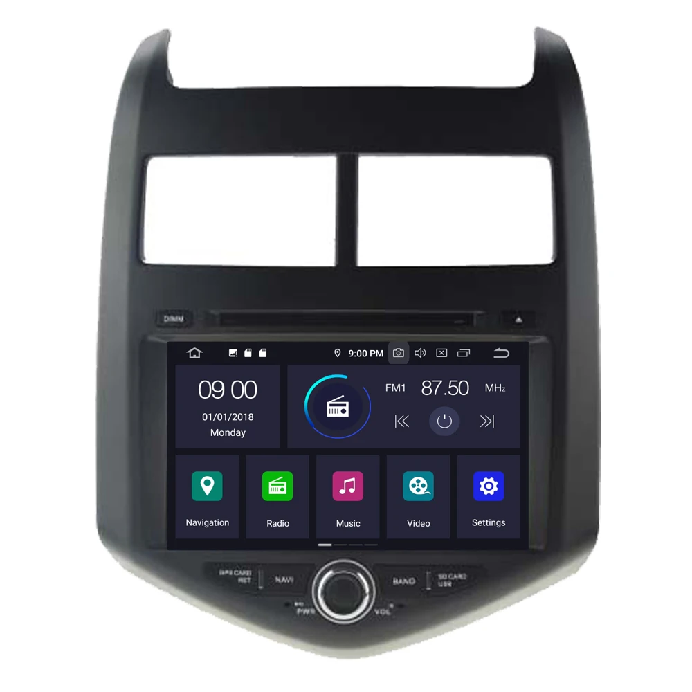Best RoverOne For Chevrolet Aveo Sonic 2011 2012 2013 2014 2015 Android 9.0 Car Stereo DVD GPS Audio Video Player + Free HD Camera 2