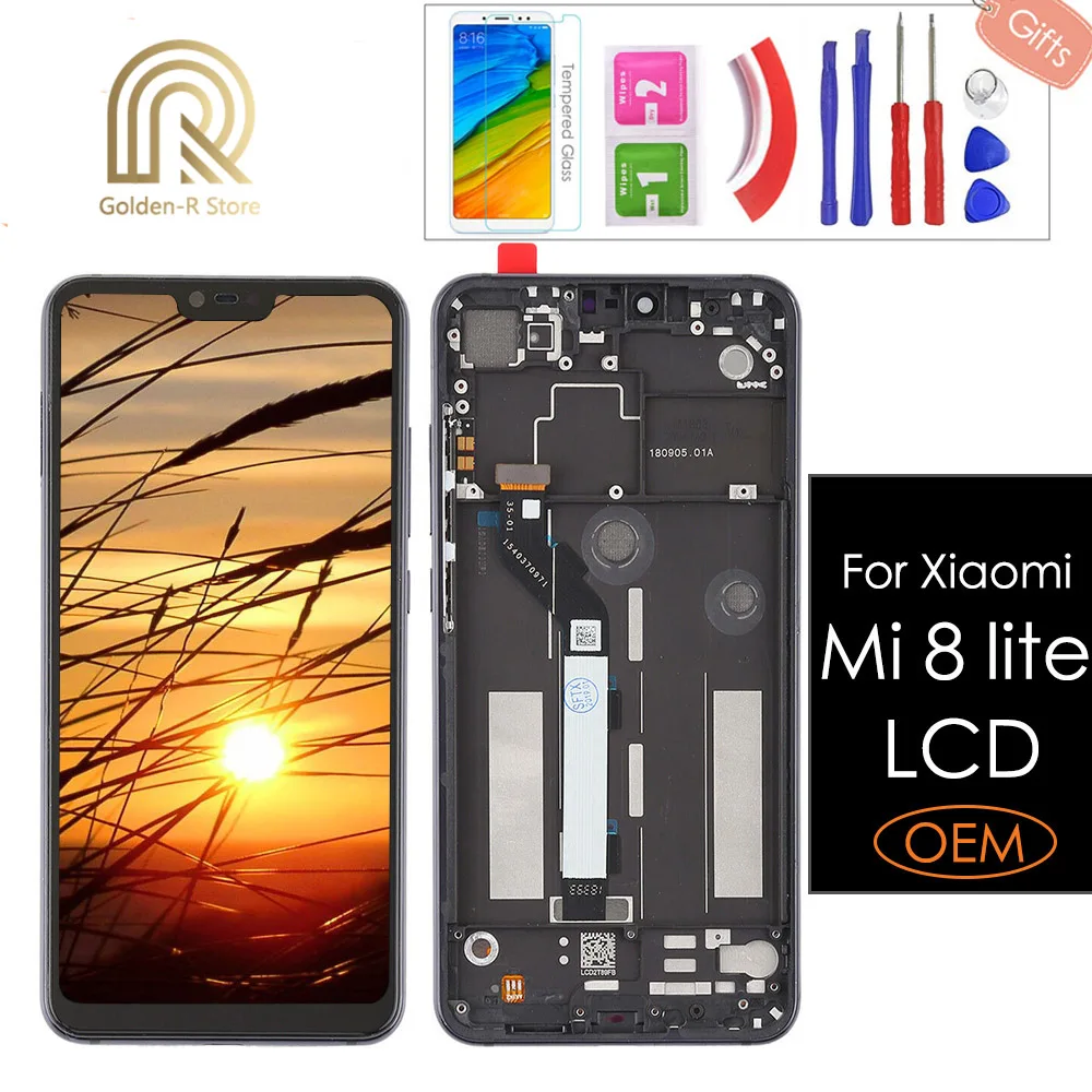6 26 &quotдля Xiaomi Mi 8 Lite/ 8X ЖК дисплей + рамка сенсорный экран дигитайзер в сборе 10