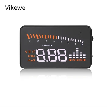 

X5 Car HUD Head Up Display OBD II EOBD Automatic Matching Overspeed Warning System Projector Windshield Car Voltage Speed Alarm
