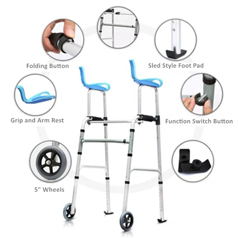 JayCreer Stand Upright Walkers With Seat For Seniors Elderly core