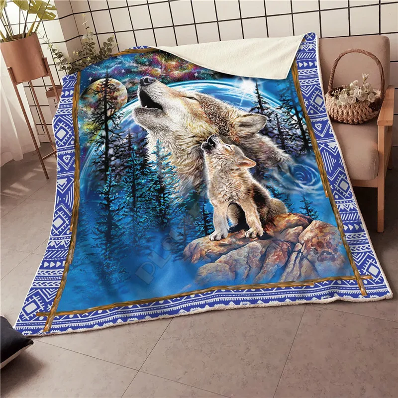 

Wolf Fleece Blanket 3D All Over Printed Blanket Wearable Blanket Adults For Kids Warm Sherpa Blanket Drop Shipping 06