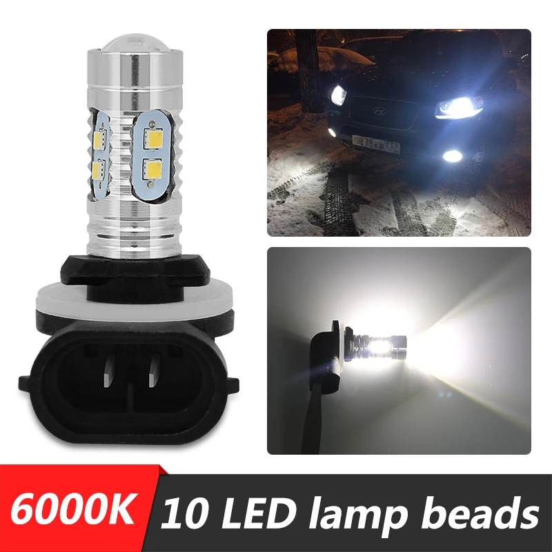 

2Pcs H27 Led 881/880 P13W Led Bulb PSX26W H27W 6500K White Car Fog Light Driving Day Running Lamp Auto 12V - 24V For HYUNDAI