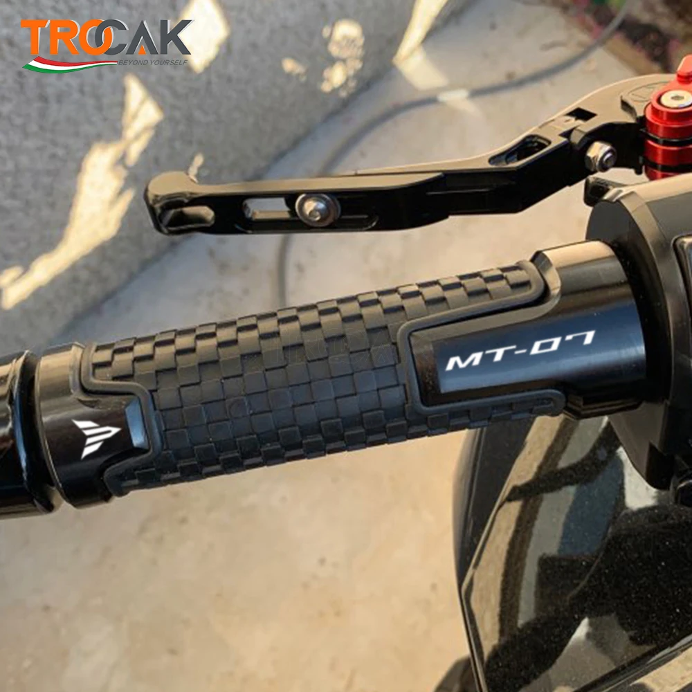 For Yamaha MT07 MT 07 MT-07 2014-2021 Motorcycle handlebar grips CNC PVC handle bar Rubber Gel Grips Motocross handle hand Grips