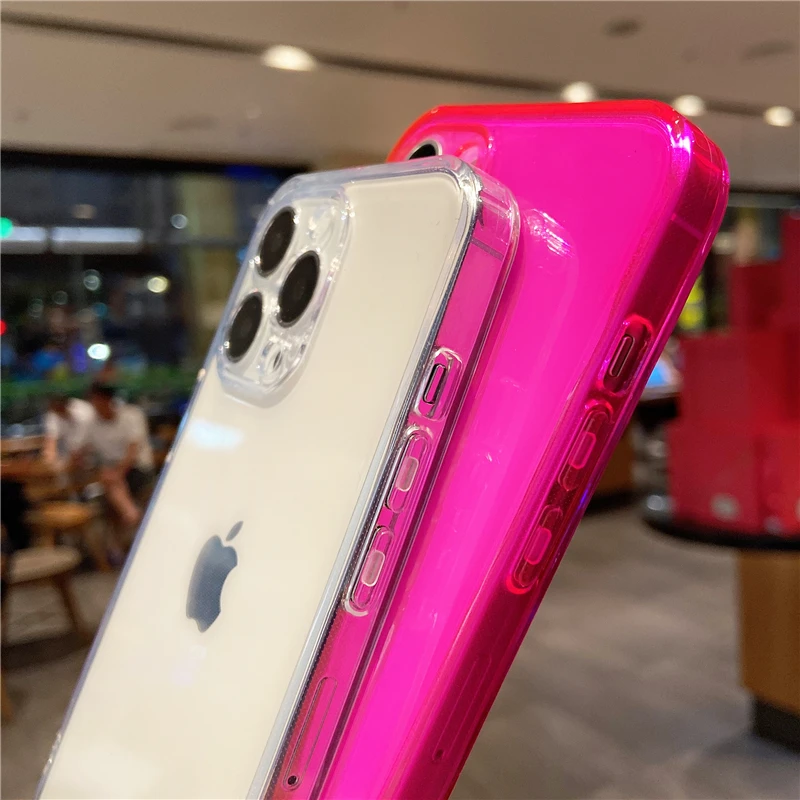 Vibrant Neon Fluorescent Color Slim Clear Soft TPU Phone Case