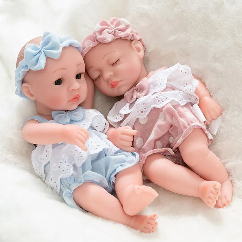 10 дюймов Полностью силиконовые куклы Reborn Baby живые реалистичные Мини-куклы Bebes