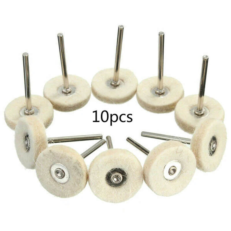 

10pcs 25mm grinding, polishing and polishing wheel pad wool felt, grinder wheel, rotary tool with handle