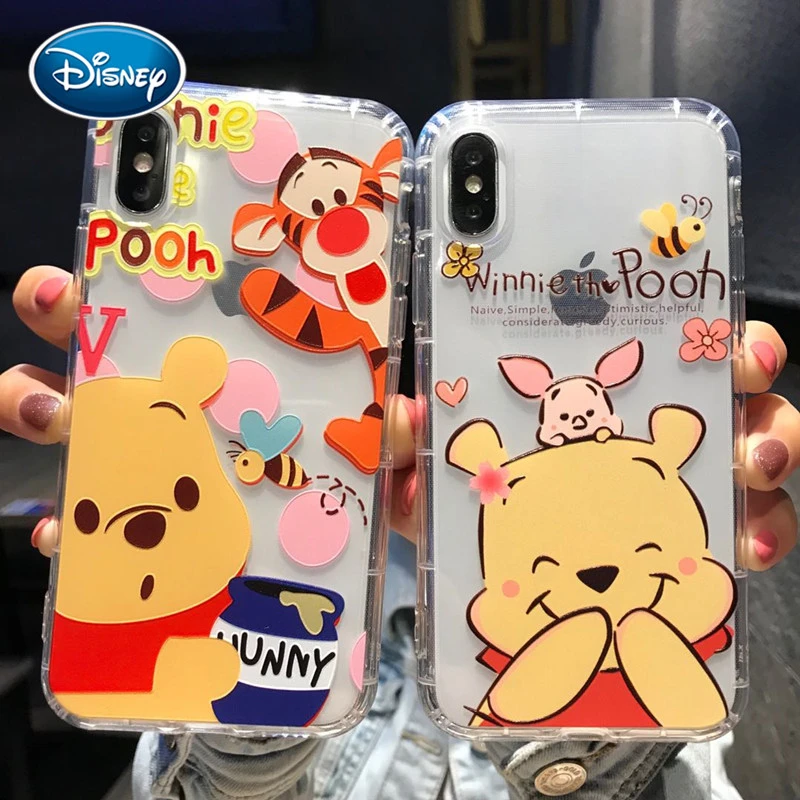 Disney Pooh Print Phone Case For Iphone6 7 8 X 11 12 13 Plus Max Phone Case Tpu Soft Protective Cover Silicone Anti Fall Airbag Aliexpress