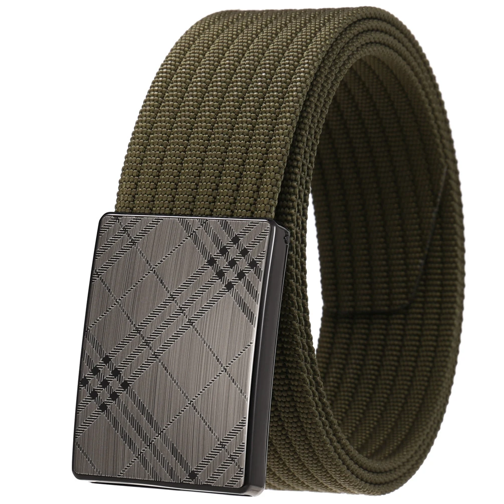 Men and Women belt Fashion Male Nylon Belt Outdoor Metal Automatic Buckle Canvas Belts Casual Pants Waist Belts LY138-24968-2 timberland belt