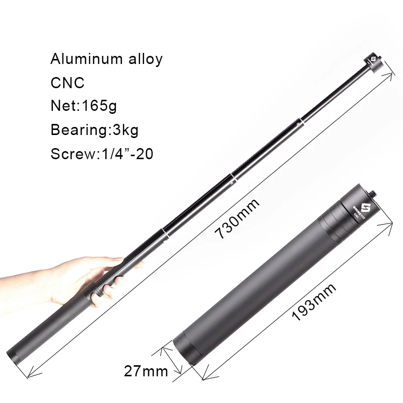 CNC для Feiyu Tech расширение Reach Pole стержень Регулируемый для G6 G6P DJI OSMO Mobile 2 Zhiyun Smooth 4 Q ручной карданный аксессуар