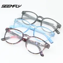 SEEMFLY, высококачественные очки для чтения, женские модели, HD, дальний прицел, очки для чтения, мужские, Ретро стиль, круглая оправа, цветочный ультра-светильник, портативный