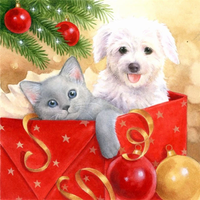 

DIY Diamond Painting Dog Christmas Gift Full Diamond 5D DIY Diamond Embroidery Cat Mosaic Rhinestone Picture Home Decoration