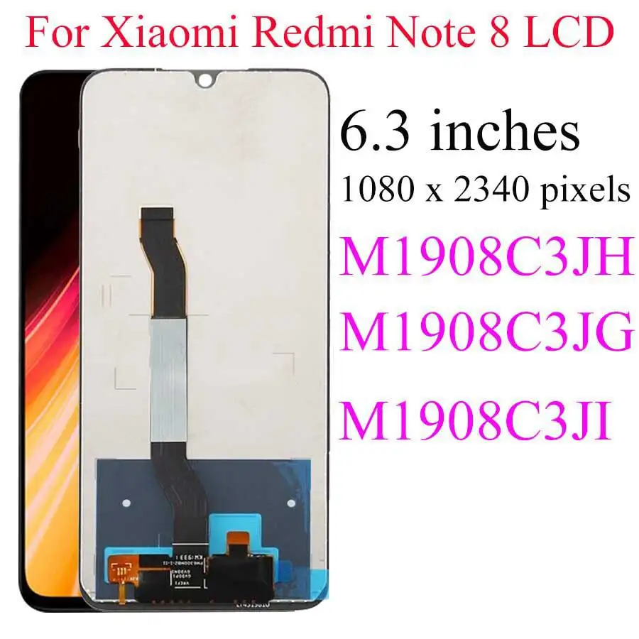 Note 8 Для Redmi Note 8 ЖК-дисплей сенсорный экран дигитайзер для Redmi Note 8 Pro ЖК-дисплей с рамкой Note8 дисплей запасные части - Цвет: Note 8