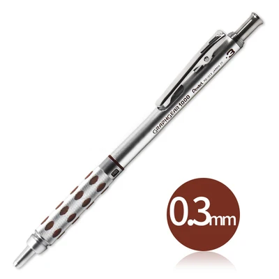 Pentel Профессиональный автоматический карандаш для рисования 1 шт. PG1015(13.17.19) 0,3 мм/0,5 мм/0,7 мм/0,9 мм металлическая ручка - Цвет: 0.3mm