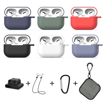 

For Airpods Pro Scratch Proof Protector Ultra-thin Silicone Earphone Case Anti-lost Rope Storage Bag For apple airpods 3