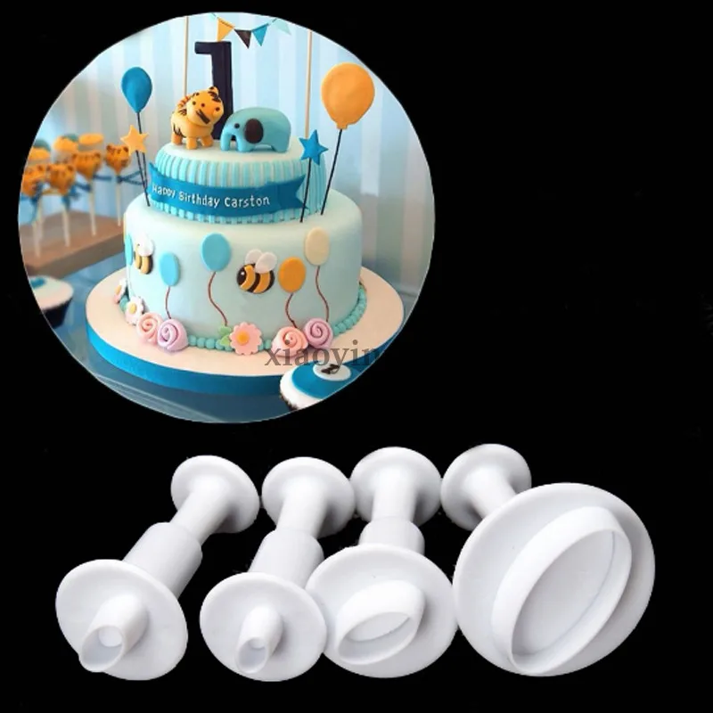 4 шт./компл. Fondant (сахарная) печенье нож для разрезания торта эжектор штамп