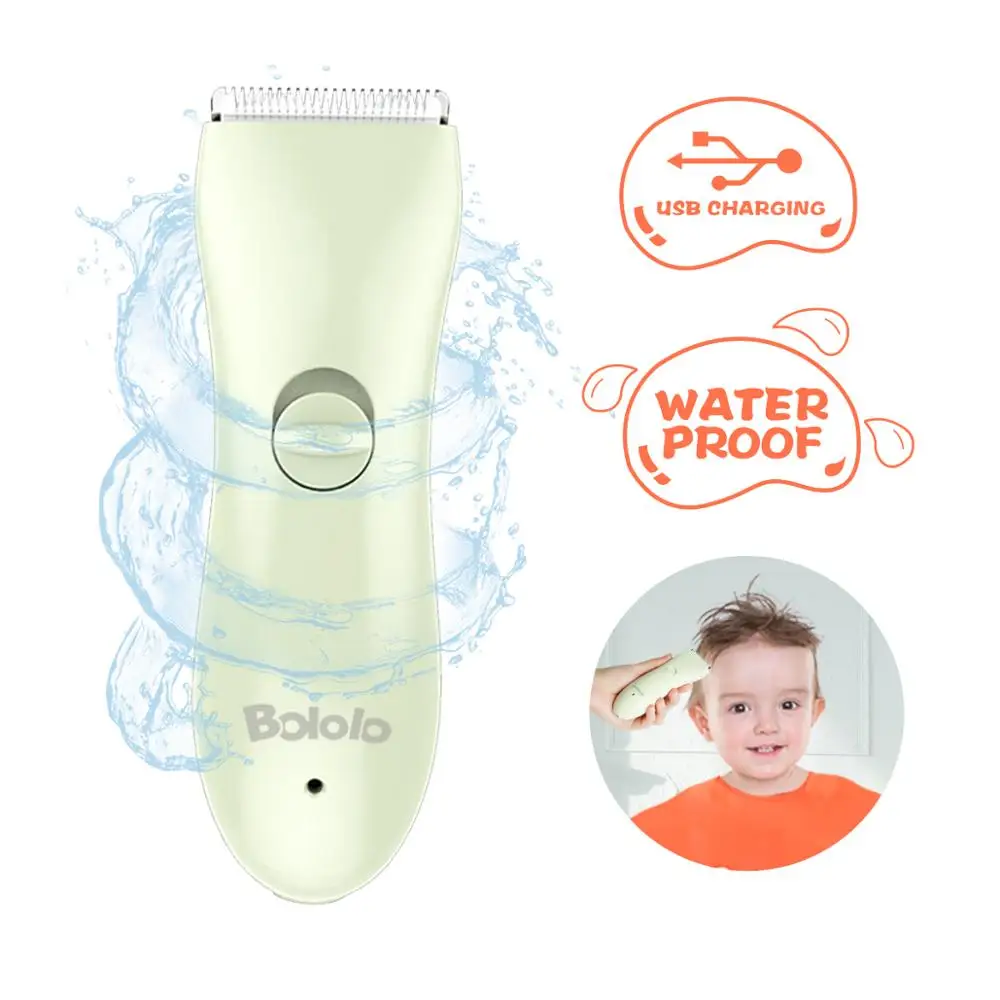 

Bololo Baby Hair Clipper Kid Hair Trimmer Electric Quiet Cordless & Waterproof Chargeable ABS Blade Hair Cuting Kit for Kids
