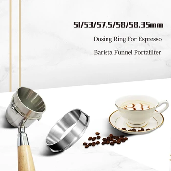 

51/53/57.5/58/58.35mm Stainless Steel Intelligent Dosing Ring Brewing Bowl Coffee Powder For Espresso Barista Funnel Portafilter
