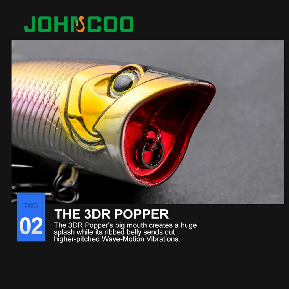 JOHNCOO Popper Рыбная приманка 60 мм 7 8 г воблер пресноводный Topwater штекер рыболовное